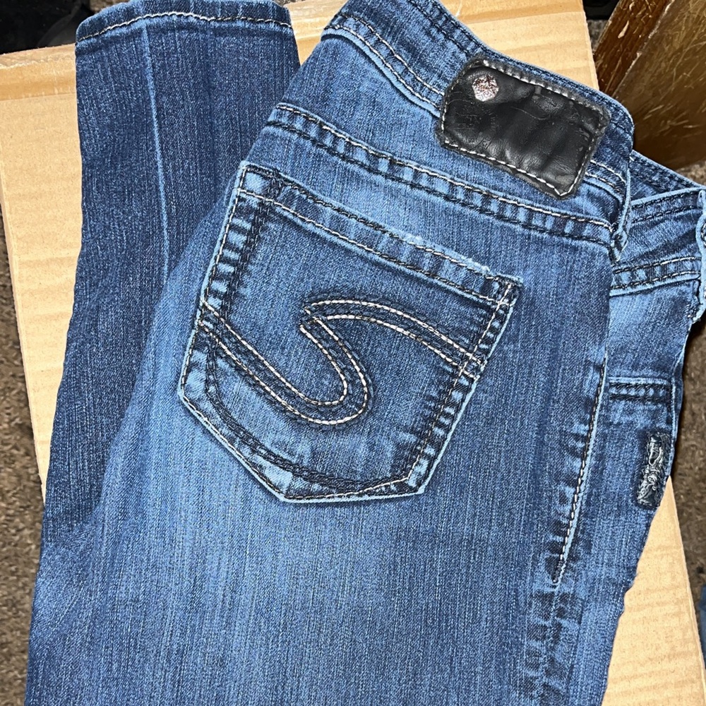 Silver skinny jeans